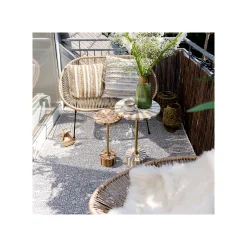 KARE Design Table D'appoint Domero Cirque 40cm Blanche Et Dorée ^ Table D'Appoint & De Chevet