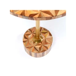 KARE Design Table D'appoint Domero Geo 40cm Marron Et Dorée ^ Table D'Appoint & De Chevet