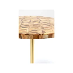 KARE Design Table D'appoint Domero Geo 40cm Marron Et Dorée ^ Table D'Appoint & De Chevet