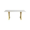 KARE Design Table Eternity Cross Blanche Et Dorée 180x90cm ^ Table