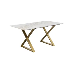 KARE Design Table Eternity Cross Blanche Et Dorée 160x80cm ^ Table