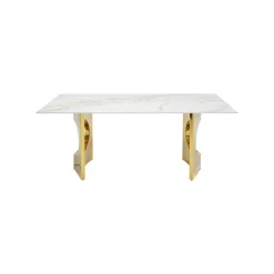 KARE Design Table Eternity Oho Blanche Et Dorée 180x90cm ^ Table