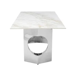 KARE Design Table Eternity Oho Blanche Et Chromée 180x90cm ^ Table