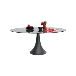 KARE Design Table Grande Possibilita 180x120cm Noire Et Verre Fumé ^ Table