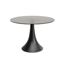 KARE Design Table Grande Possibilita 110cm Noire Et Verre Fumé ^ Table