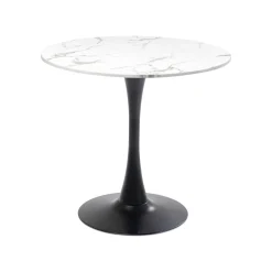 KARE Design Table Schickeria 80cm Effet Marbre Blanc Et Noire ^ Table