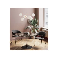 KARE Design Table Schickeria 110cm Effet Marbre Noir ^ Table