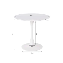 KARE Design Table Schickeria 80cm Effet Marbre Blanc ^ Table