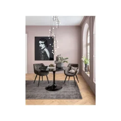 KARE Design Table Solo 110cm Effet Marbre Noir ^ Table