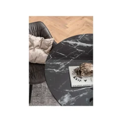 KARE Design Table Solo 110cm Effet Marbre Noir ^ Table