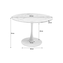KARE Design Table Veneto Blanche 110cm ^ Table