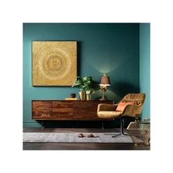 KARE Design Tableau Art Geometric Circle Doré 120x120cm ^ Tableau