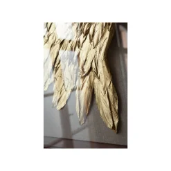 KARE Design Tableau 3D Ailes Blanches Et Dorées 120x120cm ^ Tableau