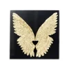 KARE Design Tableau 3D Ailes Noires Et Dorées 120x120cm ^ Tableau