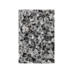 KARE Design Tableau 3D Fleurs Argentées 100x100cm ^ Tableau