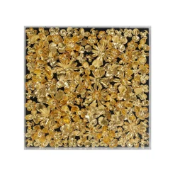 KARE Design Tableau 3D Fleurs Dorées 60x60cm ^ Tableau