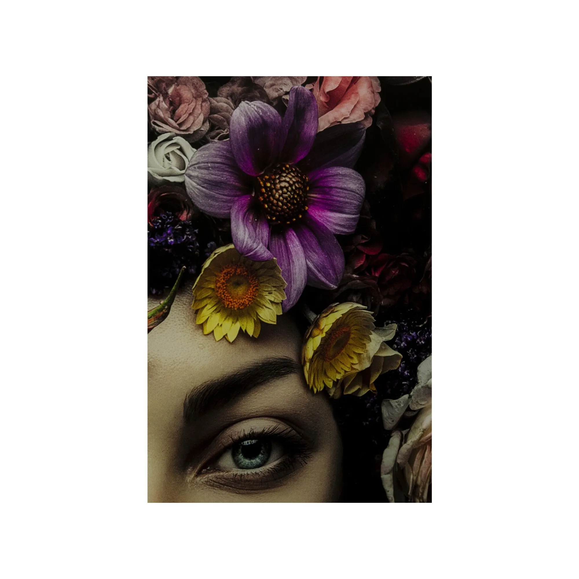 KARE Design Tableau En Verre Femme Fleurs Pastel ^ Tableau