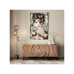 KARE Design Tableau En Verre Femme Papillons Effet Brisé 100x150cm ^ Tableau