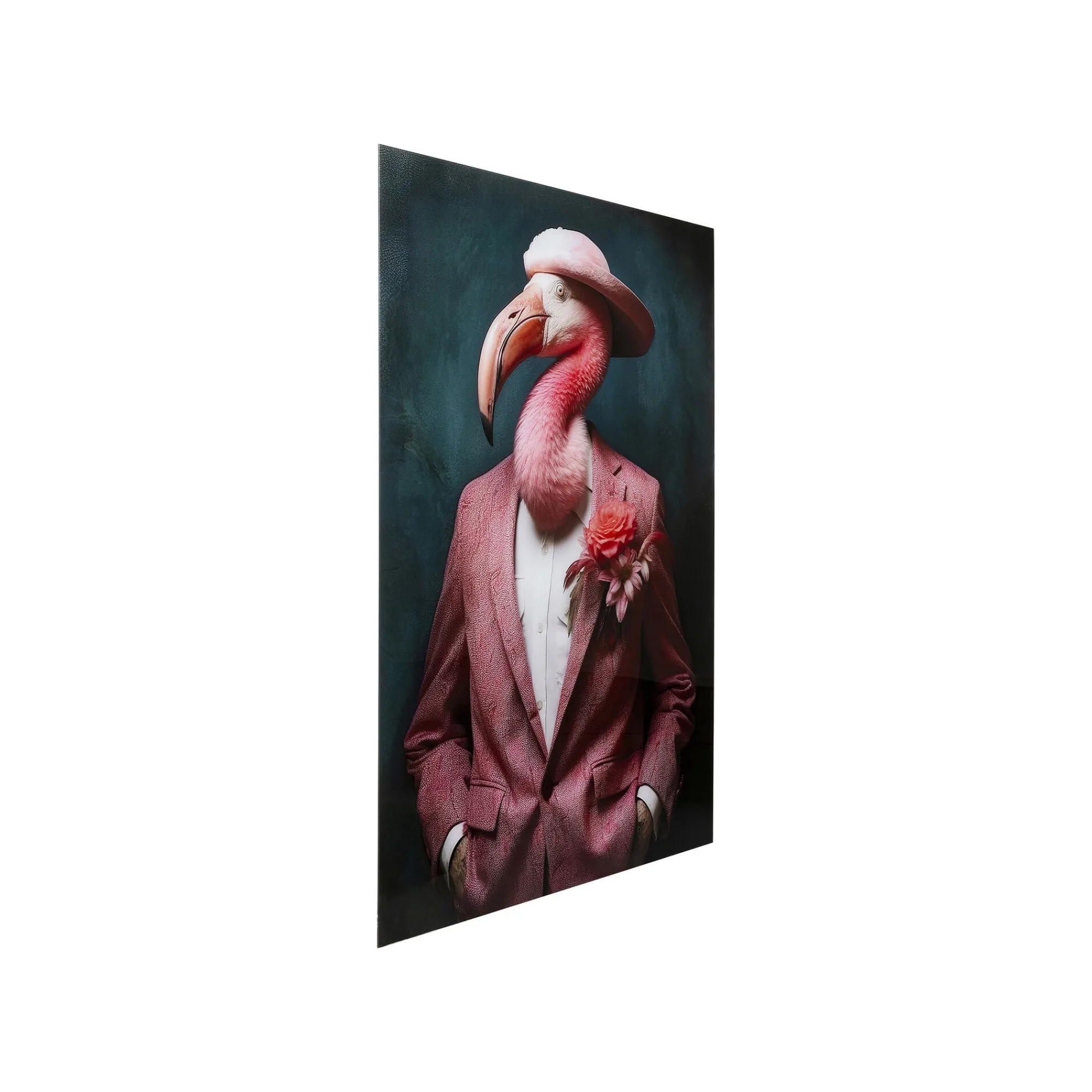 KARE Design Tableau En Verre Flamant Rose Costume 120x160cm ^ Tableau