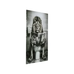 KARE Design Tableau En Verre Lion Journal 60x80cm ^ Tableau
