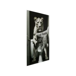 KARE Design Tableau En Verre Lionne Journal 60x80cm ^ Tableau