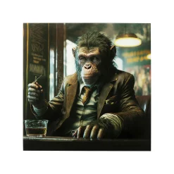 KARE Design Tableau En Verre Singe Au Bar 100x100cm ^ Tableau