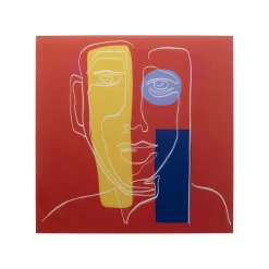 KARE Design Tableau En Verre Visage Rouge 100x100cm ^ Tableau