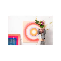 KARE Design Tableau Tendency Cercles Roses 120x120cm ^ Tableau