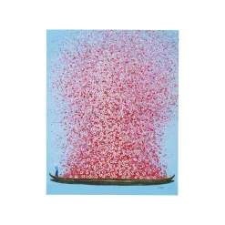 KARE Design Tableau Touched Fleurs Pirogue Bleu Et Rose 80x100cm ^ Tableau