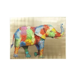 KARE Design Tableau Touched éléphant Fleurs 120x90cm ^ Tableau