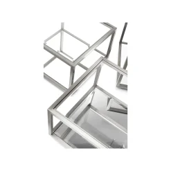 KARE Design Tables Basses Luigi Set De 4 Argentées ^ Table Basse