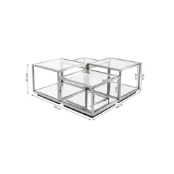 KARE Design Tables Basses Luigi Set De 4 Argentées ^ Table Basse