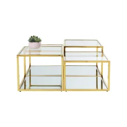 KARE Design Tables Basses Orion Set De 4 Dorées ^ Table Basse