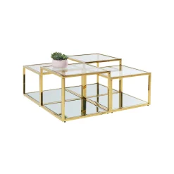 KARE Design Tables Basses Orion Set De 4 Dorées ^ Table Basse