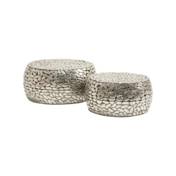 KARE Design Tables Basses Pebbles Deluxe Set De 2 Argent ^ Table Basse
