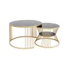 KARE Design Tables Basses Roma Set De 2 Noires Et Dorées ^ Table Basse