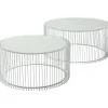 KARE Design Tables Basses Rondes Wire Set De 2 Blanches ^ Table Basse