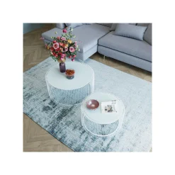 KARE Design Tables Basses Rondes Wire Set De 2 Blanches ^ Table Basse