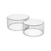 KARE Design Tables Basses Rondes Wire Set De 2 Argentées ^ Table Basse