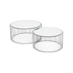 KARE Design Tables Basses Rondes Wire Set De 2 Argentées ^ Table Basse