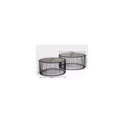 KARE Design Tables Basses Rondes Wire Set De 2 Argentées ^ Table Basse
