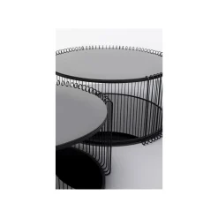 KARE Design Tables Basses Wire Double Noires Set De 2 ^ Table Basse