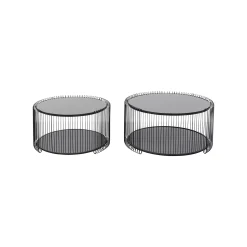 KARE Design Tables Basses Wire Double Noires Set De 2 ^ Table Basse