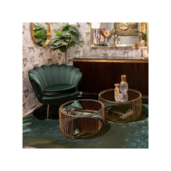 KARE Design Tables Basses Wire Double Laiton Set De 2 ^ Table Basse