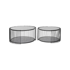 KARE Design Tables Basses Wire Double Bubble Noires Set De 2 ^ Table Basse