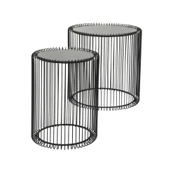 KARE Design Tables D'appoint Rondes Wire Noires Set De 2 ^ Table D'Appoint & De Chevet
