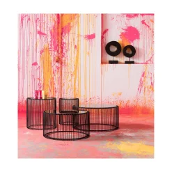 KARE Design Tables D'appoint Rondes Wire Noires Set De 2 ^ Table D'Appoint & De Chevet