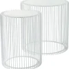 KARE Design Tables D'appoint Rondes Wire Blanches Set De 2 ^ Table D'Appoint & De Chevet