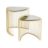 KARE Design Tables D'appoint Triangle Wire Laiton Set De 2 ^ Table D'Appoint & De Chevet
