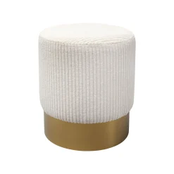 KARE Design Tabouret Cherry Cord Crème Et Laiton ^ Tabouret & Pouf